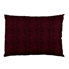 Red Curve Stripes On Black Background Pillow Case (two Sides) by SychEva