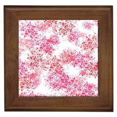 Red Splashes On A White Background Framed Tile by SychEva