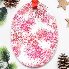 Red Splashes On A White Background Oval Ornament (two Sides) by SychEva