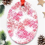 Red Splashes On A White Background Oval Ornament (Two Sides) Front