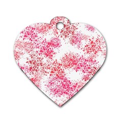 Red Splashes On A White Background Dog Tag Heart (one Side) by SychEva