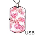 Red Splashes On A White Background Dog Tag USB Flash (One Side) Front