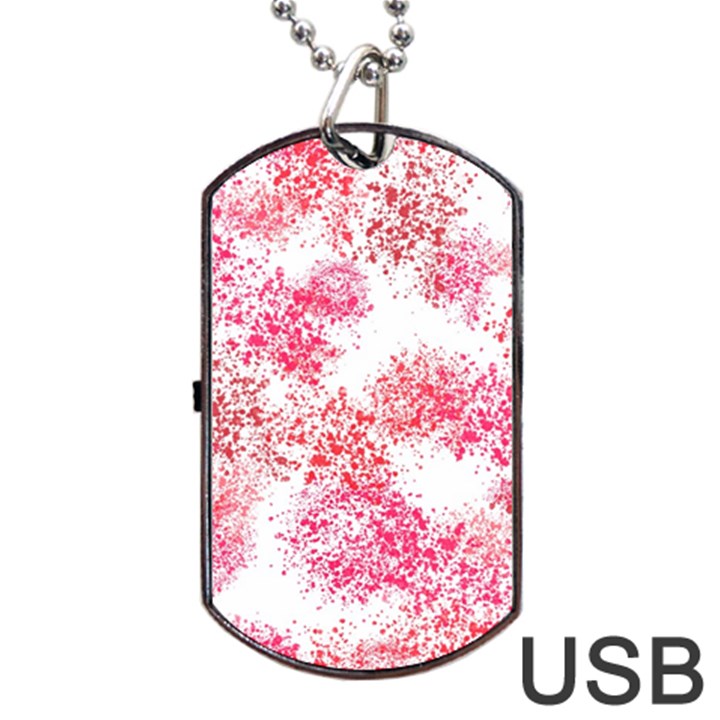 Red Splashes On A White Background Dog Tag USB Flash (One Side)