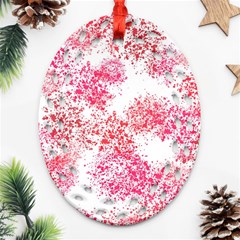 Red Splashes On A White Background Oval Filigree Ornament (two Sides) by SychEva