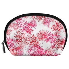 Red Splashes On A White Background Accessory Pouch (large) by SychEva