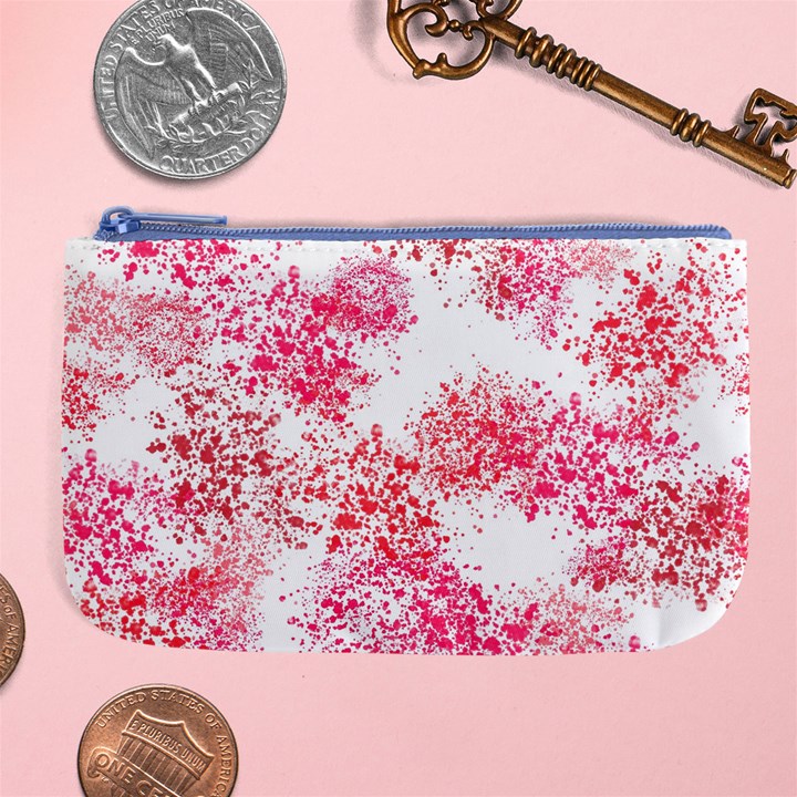 Red Splashes On A White Background Large Coin Purse