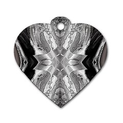 Compressed Carbon Dog Tag Heart (two Sides) by MRNStudios