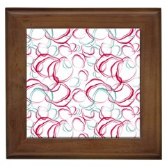 Red And Turquoise Stains On A White Background Framed Tile by SychEva