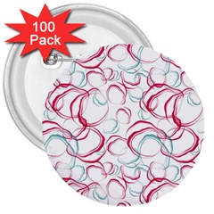 Red And Turquoise Stains On A White Background 3  Buttons (100 Pack)  by SychEva