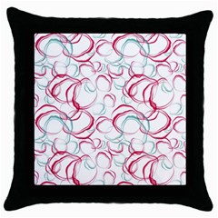 Red And Turquoise Stains On A White Background Throw Pillow Case (black) by SychEva