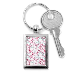 Red And Turquoise Stains On A White Background Key Chain (rectangle) by SychEva