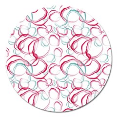 Red And Turquoise Stains On A White Background Magnet 5  (round) by SychEva