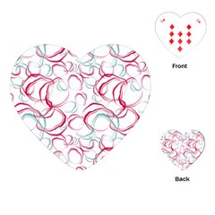 Red And Turquoise Stains On A White Background Playing Cards Single Design (heart) by SychEva