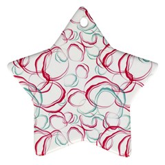 Red And Turquoise Stains On A White Background Star Ornament (two Sides) by SychEva