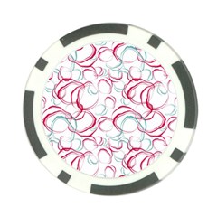 Red And Turquoise Stains On A White Background Poker Chip Card Guard by SychEva