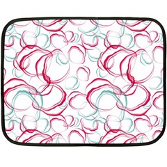 Red And Turquoise Stains On A White Background Double Sided Fleece Blanket (mini) 