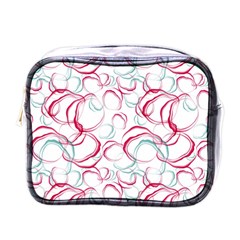 Red And Turquoise Stains On A White Background Mini Toiletries Bag (one Side) by SychEva