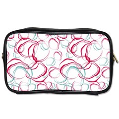 Red And Turquoise Stains On A White Background Toiletries Bag (one Side) by SychEva