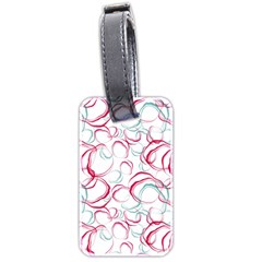 Red And Turquoise Stains On A White Background Luggage Tag (two Sides) by SychEva