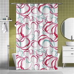 Red And Turquoise Stains On A White Background Shower Curtain 48  X 72  (small)  by SychEva