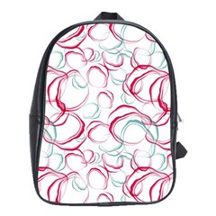 Red And Turquoise Stains On A White Background School Bag (xl) by SychEva