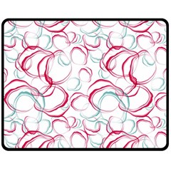 Red And Turquoise Stains On A White Background Double Sided Fleece Blanket (medium)  by SychEva