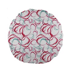 Red And Turquoise Stains On A White Background Standard 15  Premium Flano Round Cushions by SychEva