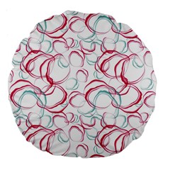 Red And Turquoise Stains On A White Background Large 18  Premium Flano Round Cushions by SychEva