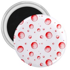 Red Drops On White Background 3  Magnets by SychEva