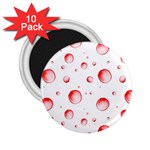 Red Drops On White Background 2.25  Magnets (10 pack)  Front