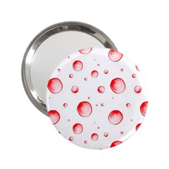 Red Drops On White Background 2 25  Handbag Mirrors by SychEva