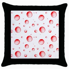 Red Drops On White Background Throw Pillow Case (black) by SychEva