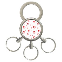 Red Drops On White Background 3-ring Key Chain by SychEva