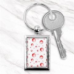 Red Drops On White Background Key Chain (rectangle) by SychEva