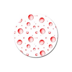 Red Drops On White Background Magnet 3  (round) by SychEva