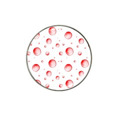 Red Drops On White Background Hat Clip Ball Marker (4 Pack) by SychEva