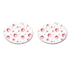 Red Drops On White Background Cufflinks (oval) by SychEva