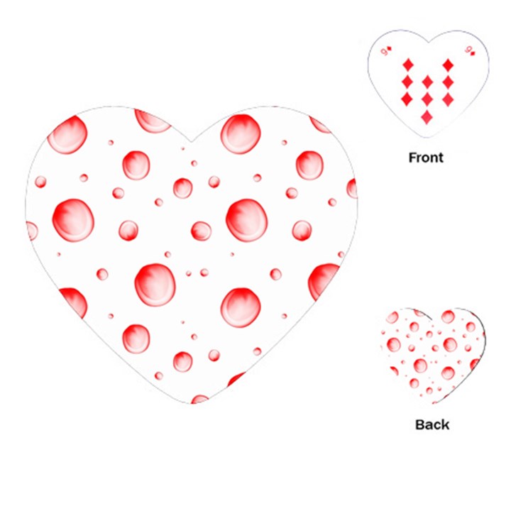 Red Drops On White Background Playing Cards Single Design (Heart)