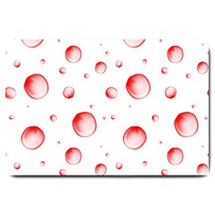 Red Drops On White Background Large Doormat  by SychEva