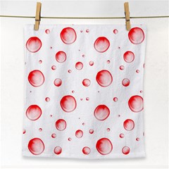 Red Drops On White Background Face Towel by SychEva