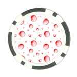 Red Drops On White Background Poker Chip Card Guard (10 pack) Front