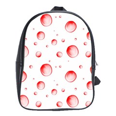 Red Drops On White Background School Bag (large) by SychEva