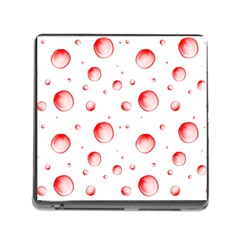 Red Drops On White Background Memory Card Reader (square 5 Slot) by SychEva