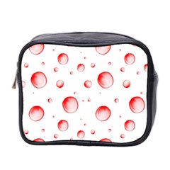 Red Drops On White Background Mini Toiletries Bag (two Sides) by SychEva