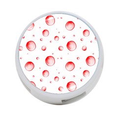 Red Drops On White Background 4-port Usb Hub (two Sides) by SychEva