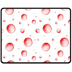 Red Drops On White Background Fleece Blanket (medium)  by SychEva