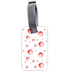 Red Drops On White Background Luggage Tag (one Side) by SychEva