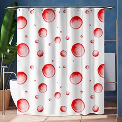 Red Drops On White Background Shower Curtain 60  X 72  (medium)  by SychEva