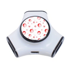 Red Drops On White Background 3-port Usb Hub by SychEva