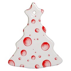 Red Drops On White Background Christmas Tree Ornament (two Sides) by SychEva